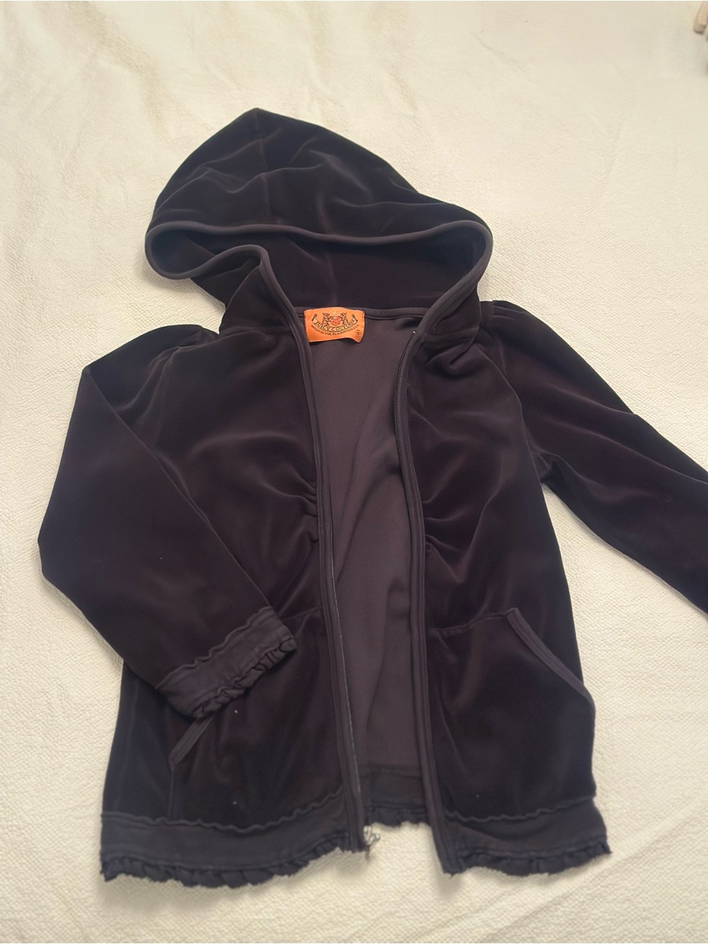 Juicy Couture Black Velvet Hoodie S